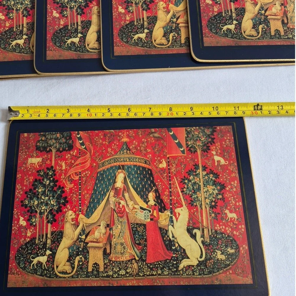 Vintage Lady & The Unicorn Placemats Complete Set Of 6 Lady Clare England